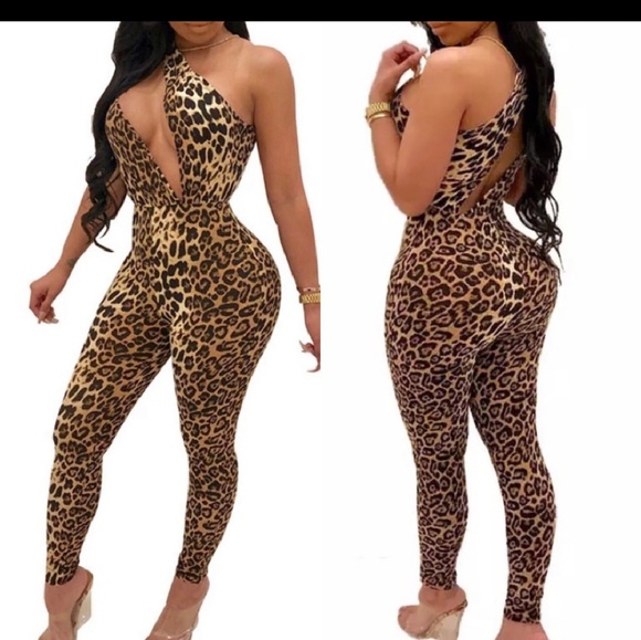 leopard print bodycon jumpsuit